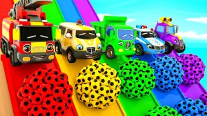 Мультфильмы про машинки Раскрашиваем шарики и поем песенку! Колеса на автобусе Детские песенки