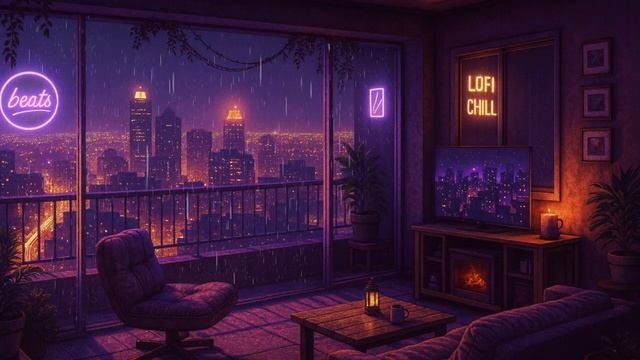 Lofi ☕️ Chill Beats for Slow Rainy Nights 🌧️ смотреть онлайн