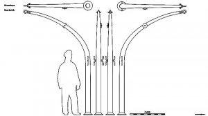 Шлюпбалка B. Чертёж. Drawings.  Boat davit B.