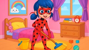 Мультфильм для детей. Уборка леди Баг.
