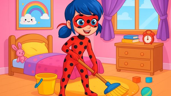 Мультфильм для детей. Уборка леди Баг.