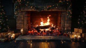 Камин, Рождество, Новый год, уютный вечер, лёгкий джаз, треск дров
