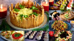 МЕНЮ на НОВЫЙ ГОД 2026: Новогодние Салаты, Закуски, Канапе! Модный НОВОГОДНИЙ СТОЛ 2026! ЗА 2 ЧАСА!