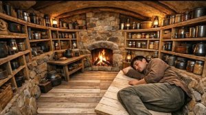 Построил землянку из подручных средств за 10 дней. Полный процесс строительства. Бушкрафт