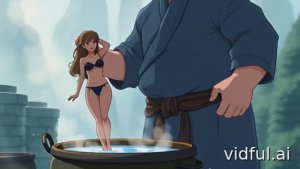 Он её купает