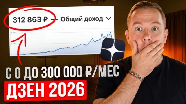С 0 до 300 000 ₽ на ДЗЕН — Рабочая Схема 2026