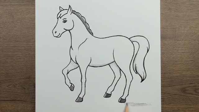 Как нарисовать Лошадь карандашом шаг за шагом - Простой способ нарисовать лошадь смотреть онлайн