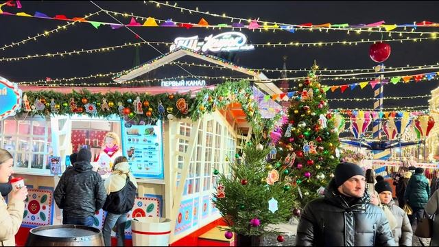 🎄Ранняя новогодняя атмосфера Москвы 2025 волшебная ночная прогулка по городу света✨ смотреть онлайн