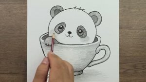 Как нарисовать милую Панду шаг за шагом карандашом - Простые идеи для рисования