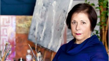 LENA DMITRIEFF - художник, на выставке " ТРИ ПУТИ " /  artist, at the exhibition " THREE WAYS "