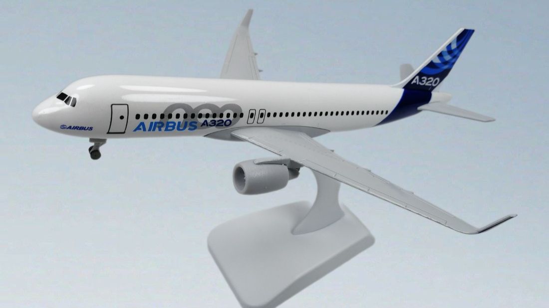Модель самолета Airbus A320neo Заводской - 18 см (с шасси)
