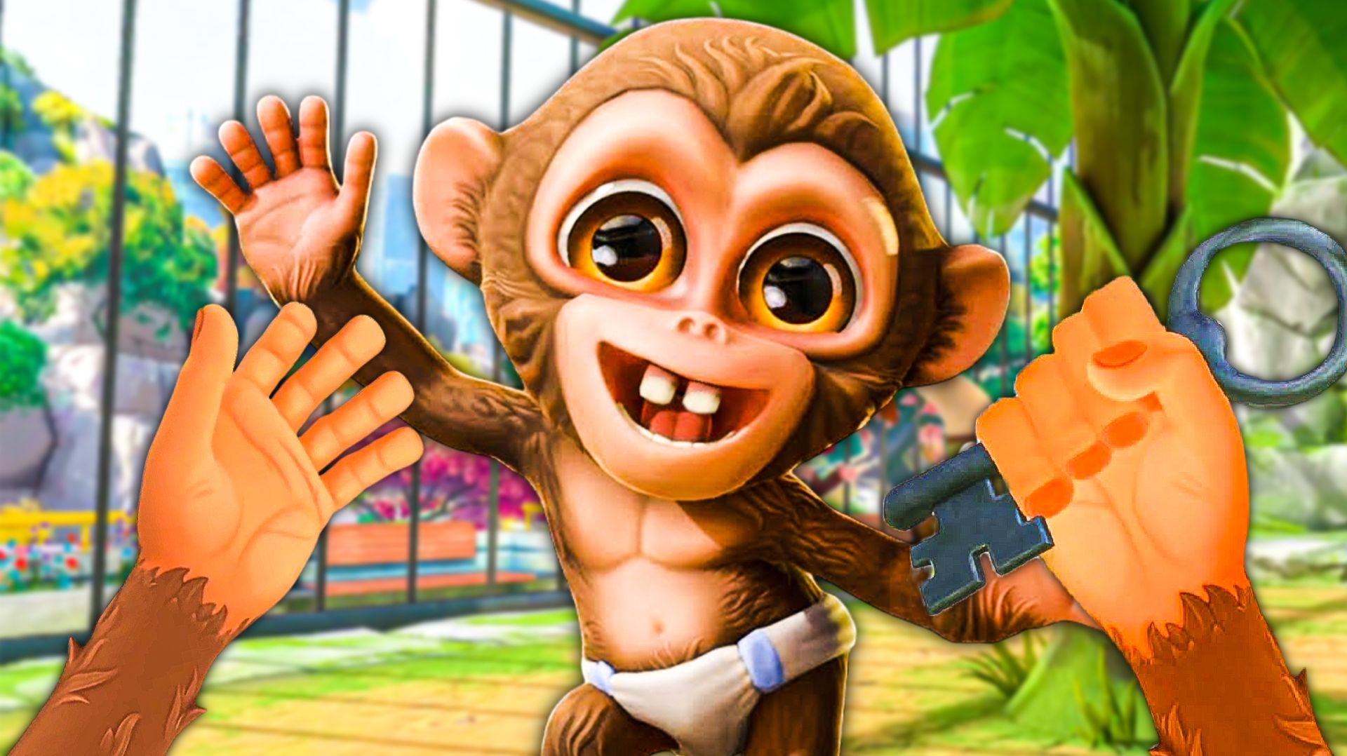 МЫ ОСВОБОДИЛИ МАЛЕНЬКУЮ ОБЕЗЬЯНКУ ИЗ КЛЕТКИ И ВОТ ЧТО ПОЛУЧИЛОСЬ... 🐵 в I Am Monkey VR смотреть онлайн