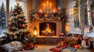 Джаз и Камин. Утреннее Новогоднее Настроение. Спокойная музыка для хорошего Настроения.