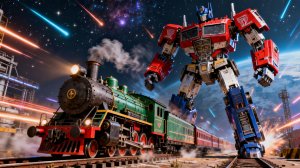 Трехцветный монстр! Паровоз трансформируется в гигантского робота — распаковка и тест!