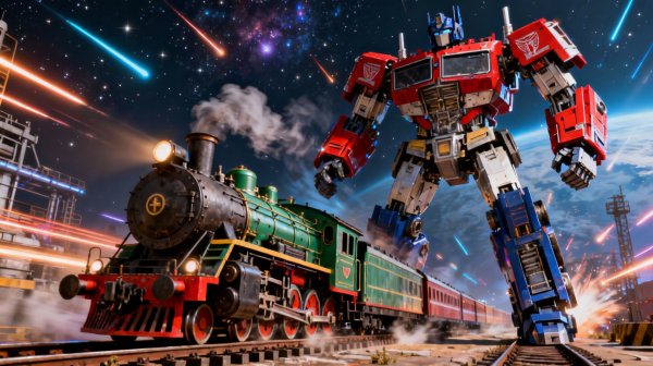 Трехцветный монстр! Паровоз трансформируется в гигантского робота — распаковка и тест!