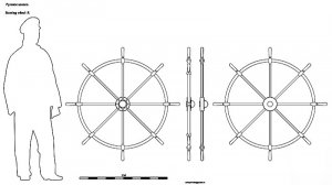 Рулевое колесо F. Чертёж. Steering wheel F.  Drawings.