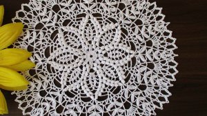 САЛФЕТКА КРЮЧКОМ С АЖУРНЫМИ ЛИСТОЧКАМИ. ЧАСТЬ 2