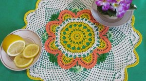 ЯРКАЯ САЛФЕТКА "ГАЦАНИЯ" КРЮЧКОМ. ЧАСТЬ 1