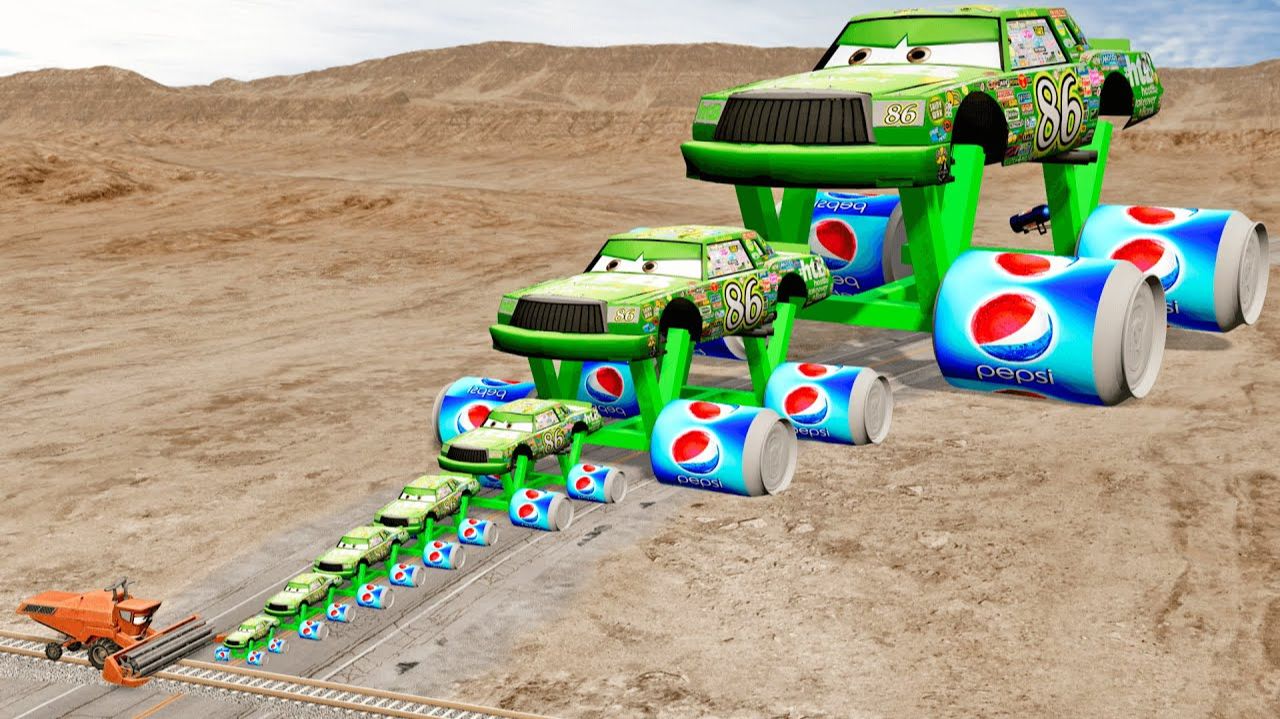 Кинг на Пепси - Кола колесах против паровозика Томаса и Молнии Маквин! смотреть онлайн