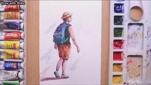 Пошаговая инструкция по рисованию акварелью человека