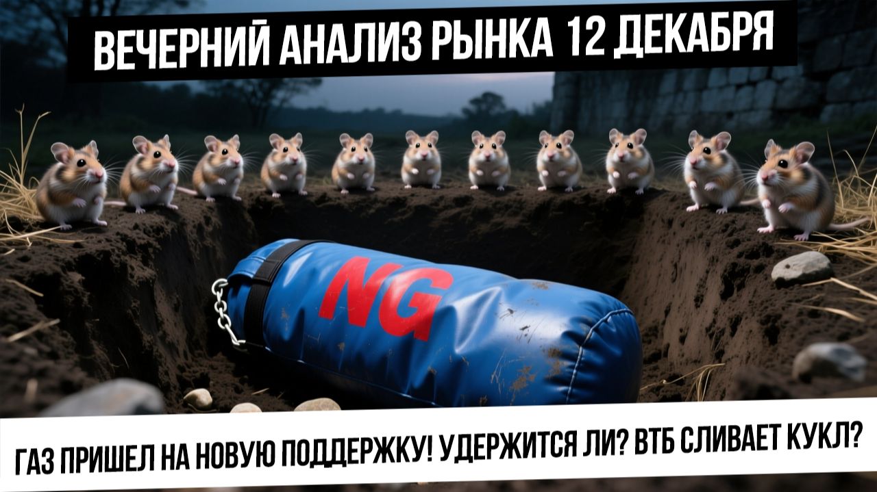Вечерний анализ рынка 12 декабря. Российский рынок заливает злой КУКЛ? Газ удержит поддержку? смотреть онлайн