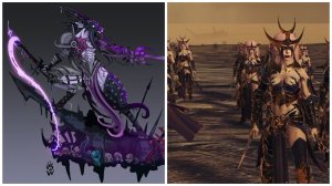 Сравнение отрядов Тотал вар вархаммер 3 : Слаангоры VS эльфийские ведьмы.