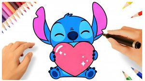 КАК ПРОСТО НАРИСОВАТЬ СТИЧА С СЕРДЦЕМ ❤️