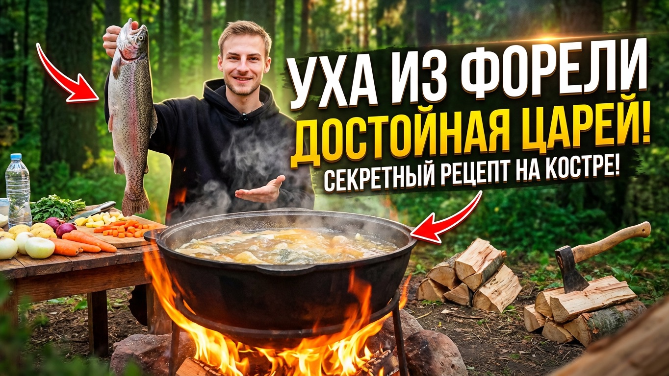 УХА ИЗ ФОРЕЛИ ДОСТОЙНАЯ ЦАРЕЙ. Секретный рецепт на костре. смотреть онлайн