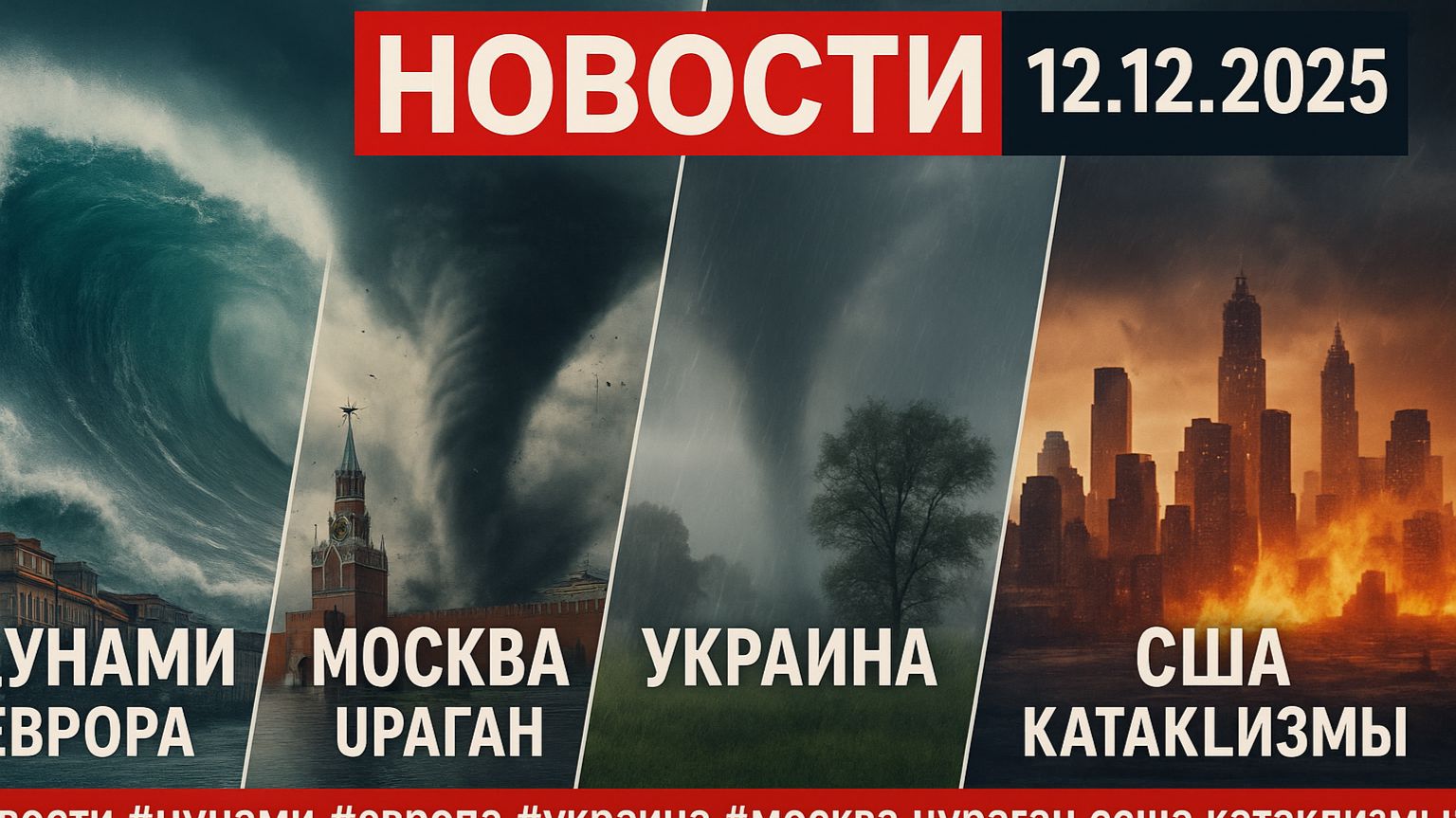 Новости Сегодня 12.12.2025 - Цунами Европа, Москва Ураган, Украина, Катаклизмы США смотреть онлайн