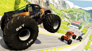 МУЛЬТИКИ ПРО МАШИНКИ Эпические прыжки и столкновения на скоростном монстр-траке Beamng Drive #41