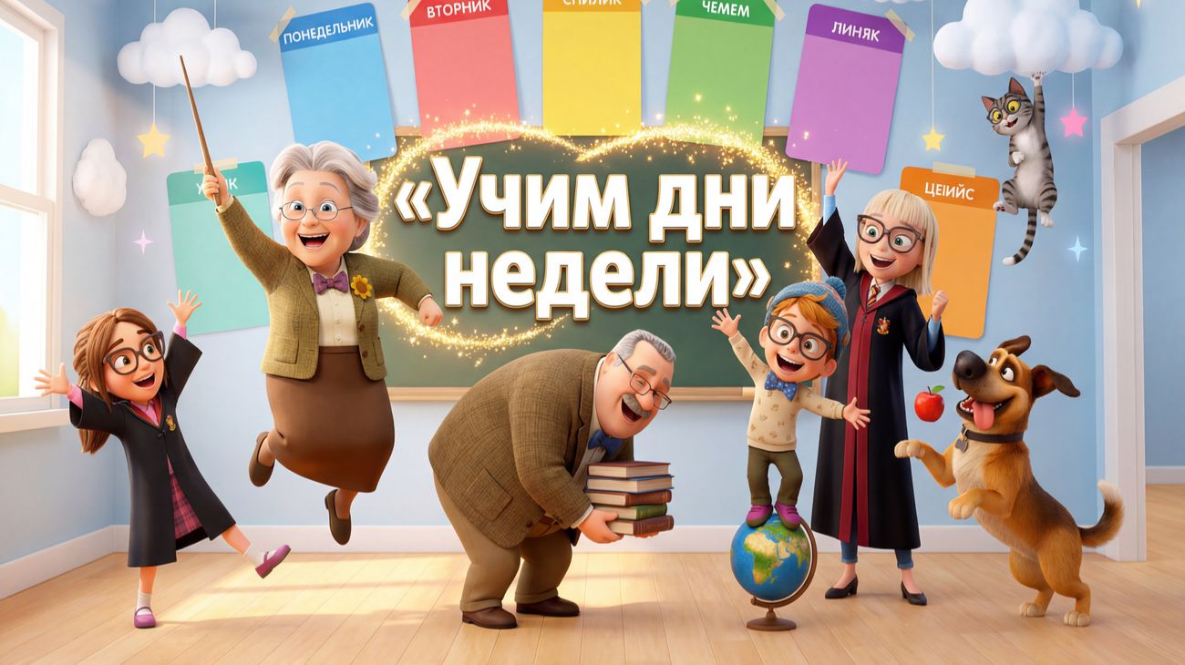 Видео для самых маленьких |Учим дни недели | Развивающая игра для детей | смотреть онлайн