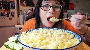 Мукбанг | Сливочная паста с креветками | Обжор Асмр