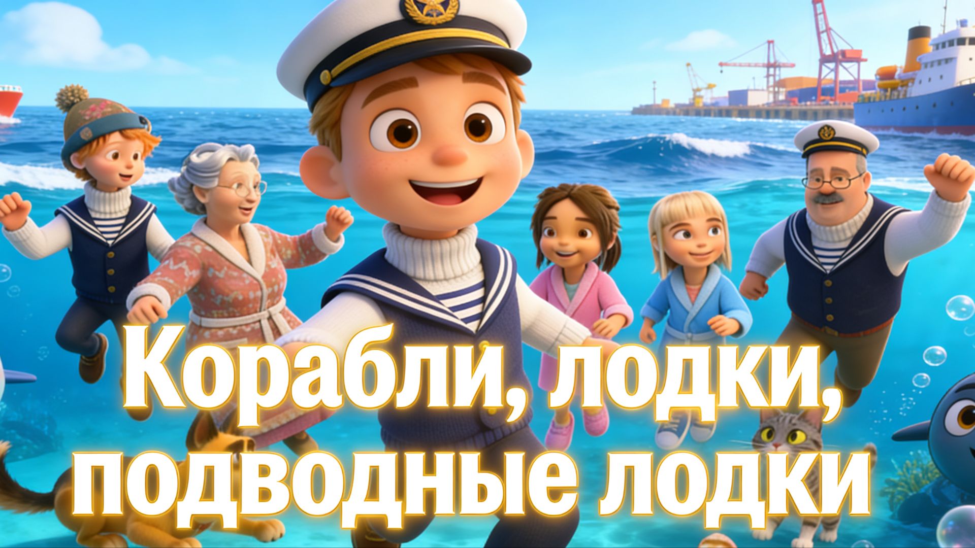 Водный транспорт для детей | Корабли, лодки, подводные лодки | Развивающее видео о морских смотреть онлайн