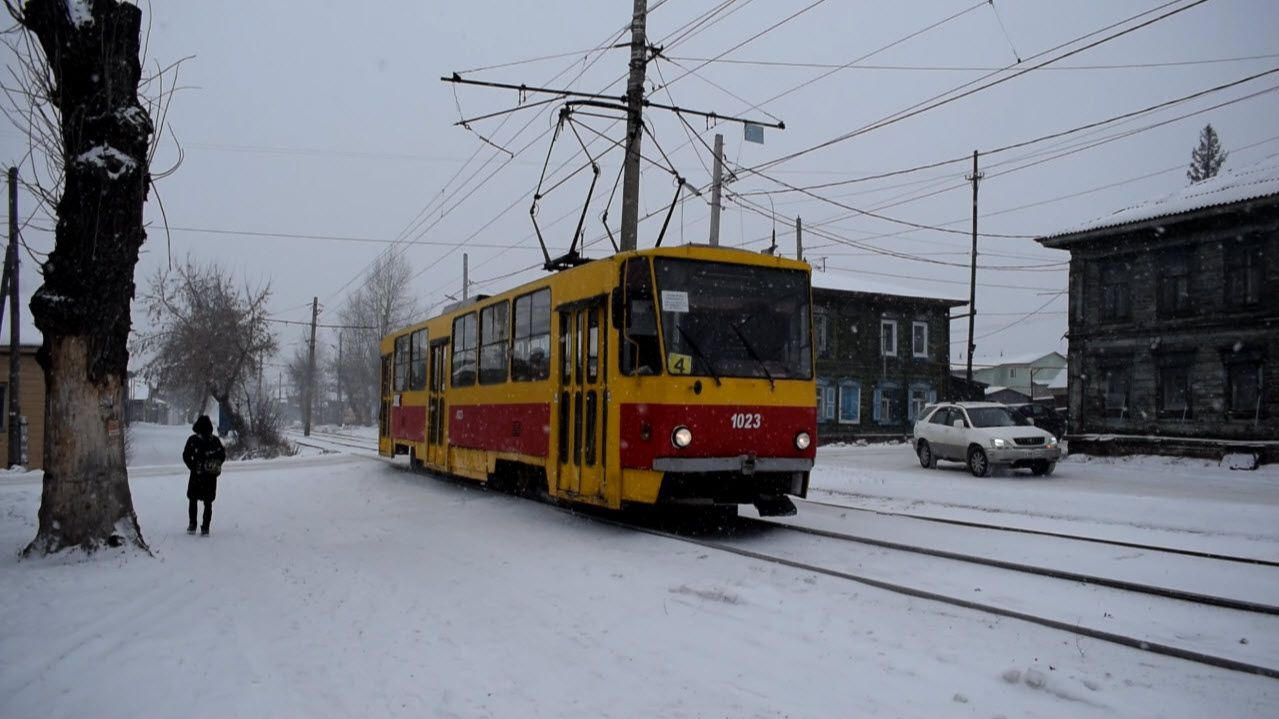 Трамвай Tatra T6B5SU-1023 (1080р) смотреть онлайн