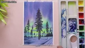 Мастер-класс по рисованию акварелью  ночного неба. Просто