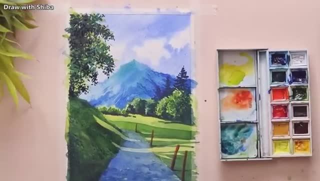 Мастер-класс по рисованию акварелью горного пейзажа смотреть онлайн