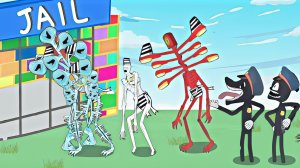 Сиреноголовый и Светоголовый под арестом Мультяшных котов