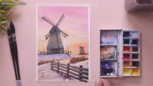 Мастер-класс по рисованию акварелью сельского пейзажа. Красиво и просто