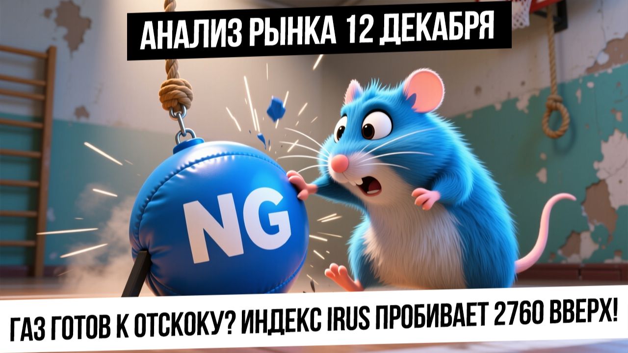 Анализ рынка 12 декабря. Индекс IRUS пробивает 2760! Идем выше? Отскок по газу! Рубль укрепят? смотреть онлайн
