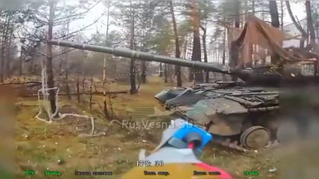 Уничтожение украинского танка под Купянском. смотреть онлайн