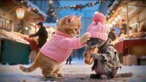 Котенок Кит спасает бездомного котенка на рождество. Доброта спасет мир