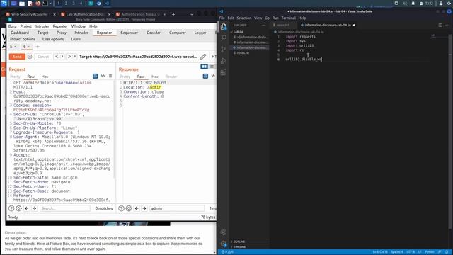 05. Lab 4 - Authentication bypass via information disclosure смотреть онлайн