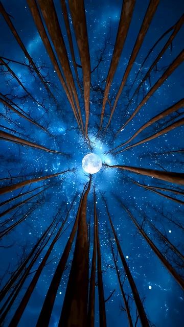 🌙 Ночной лес под светом Луны и звёзд смотреть онлайн