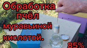 Обработка пчёл муравьиной кислотой.