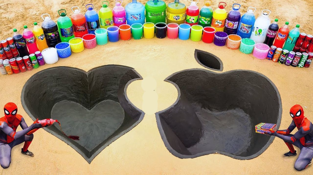 Мультики для детей про Эксперимент с песком. Копаем сердечко и яблоко АЙФОН. Мультики малышам смотреть онлайн