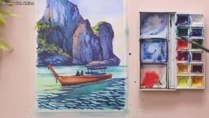 Мастер-класс по рисованию акварелью прибрежных скал и морского побережья