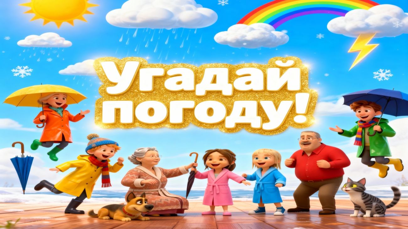 Угадай Погоду! ☀️❄️ Развивающая Игра для Детей | Учим Погоду по Картинкам | Развивающее Видео смотреть онлайн
