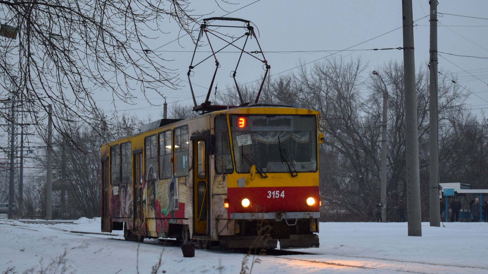 Трамвай Tatra T6B5SU-3154. Покатушки по Барнаулу. смотреть онлайн