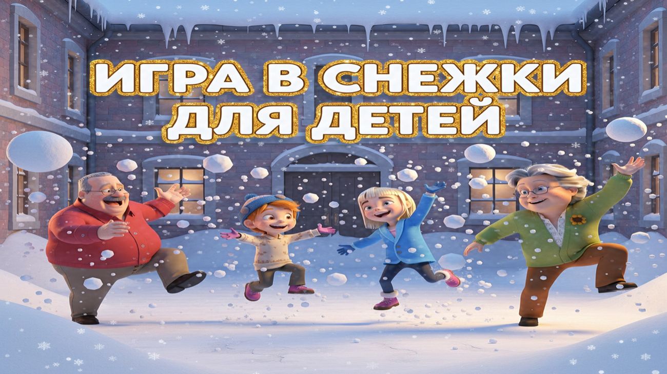 Игра в снежки для детей ❄️ Весёлый зимний мультик | Развивающее зимнее видео для малышей смотреть онлайн