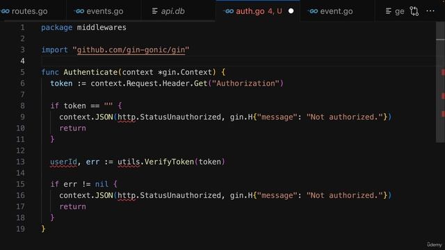 190 Adding an Authentication Middleware смотреть онлайн